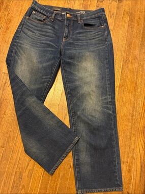 Vintage J. Crew Wide Leg Cropped Jeans in Dark Blue Wash 29
